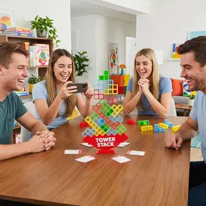 Luckin Land Tower Stack Balance Game – Addictive Strategy Building Block Game, Perfect for Kids, Teens & Adults, Great for Parties & Screen-Free Fun