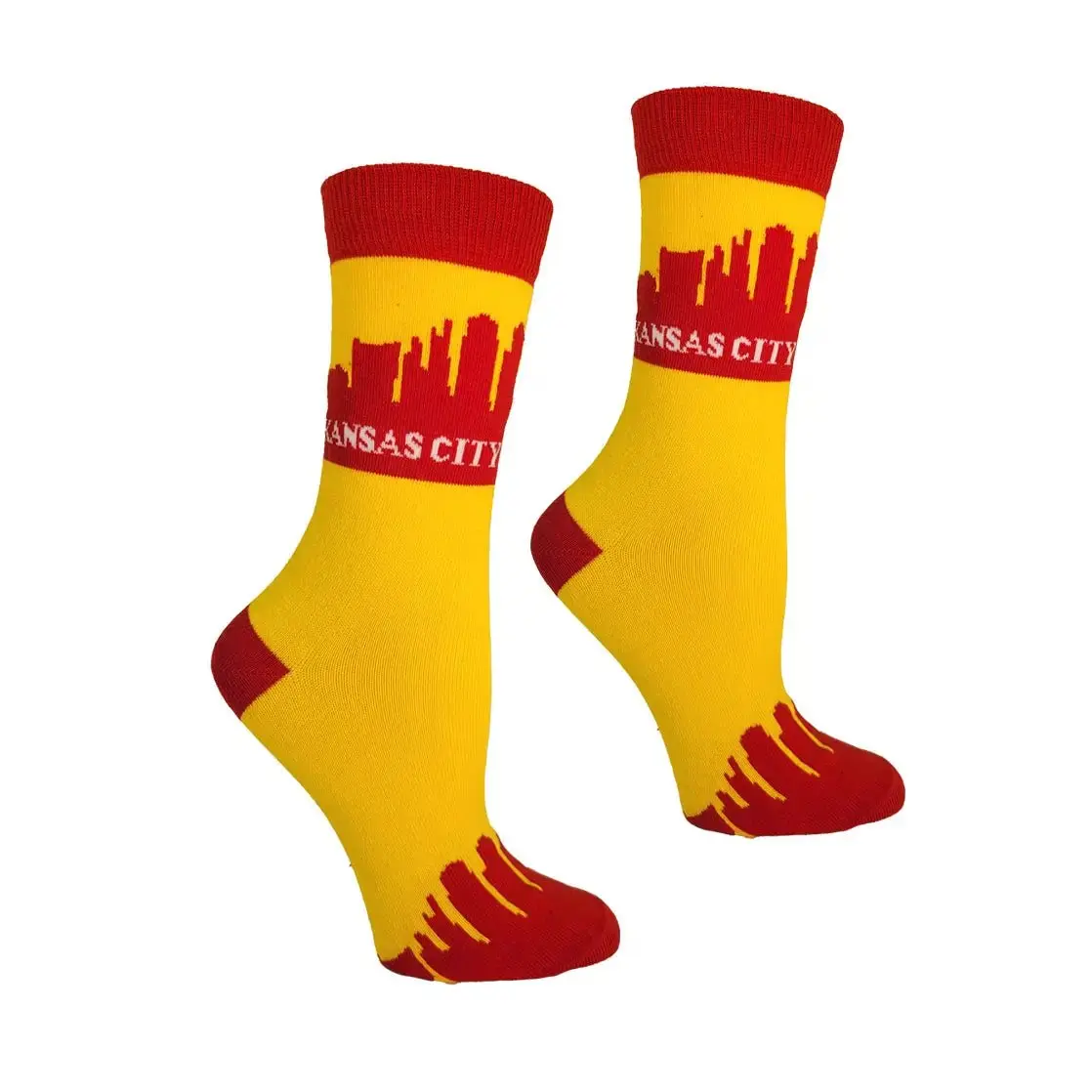 Kansas City Skyline Socks-Gold