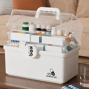 UFORU Three-Tier Medicine Organizer,Portable Medicine Cabinet with Sliding Rail, Integrated Medication Storage Box, Sliding Drug Cabinet, Household First Aid Medicine Box, Large Capacity,Healthcare,Kit#SummerWins