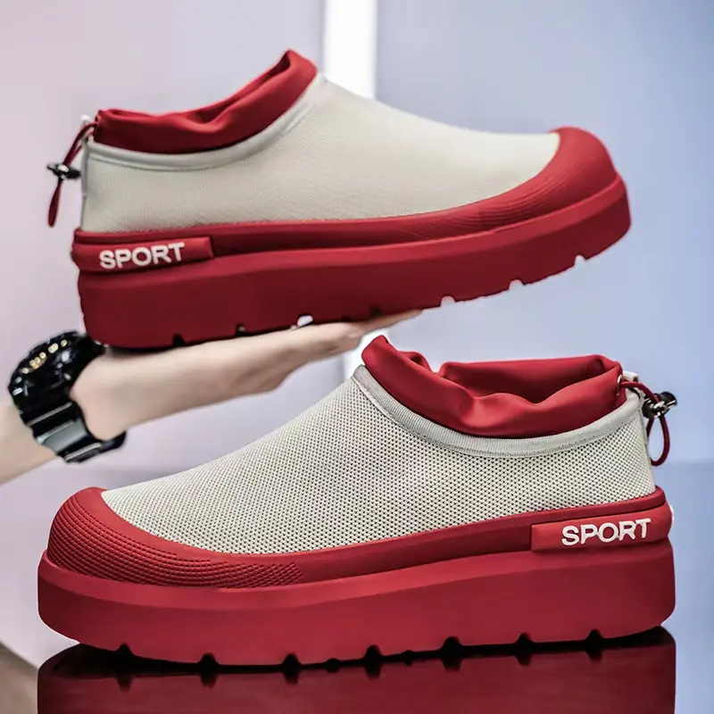 Plus Size Sports Overshoes Tide Shoes Fly Woven Men'S Shoes Comfortable And Light Hiking Shoes Breathable Casual Shoes Closed Boy Trainer Footwear