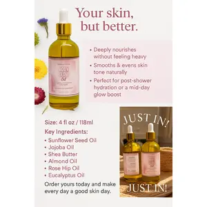 Body By Choco's Super Glow Body Oil - 100G Nourishing Blend with Jojoba, Sweet Almond & Rosehip Oils for Deep Hydration & Radiance - Limited Time Offer