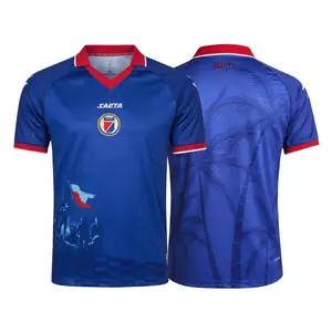 2026 Haiti Home Blue Short Sleeve Soccer Jersey Fans Version
