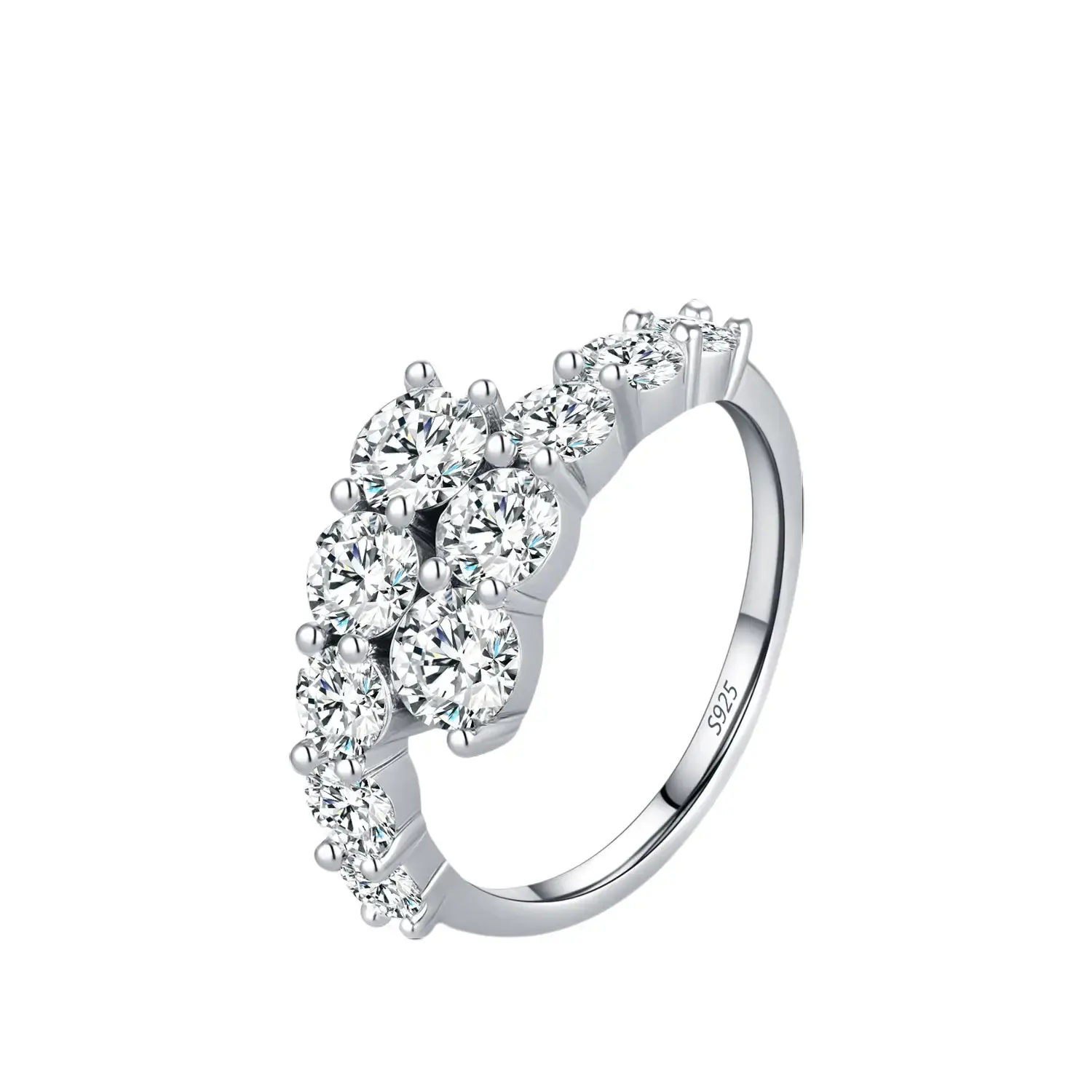 Women's Jewelry Round CZ Eternity Band Ring - Fashion Accessory for Daily Wear