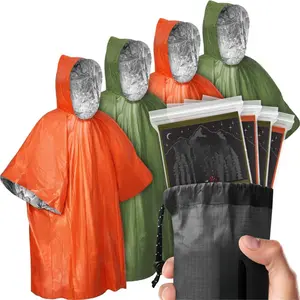 Don't Die In The Woods - Rain + Heat Emergency Poncho - Wearable Mylar Space Blanket For Hiking, Camping, First Aid, Survival