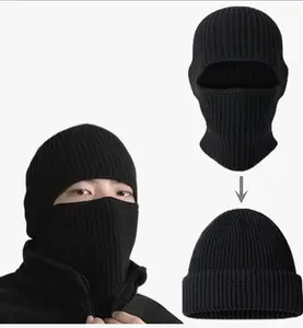Vintage Winter Knitted Beanie/Ski Mask Balaclava All-In-One beanie hat