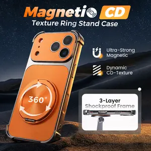 CD-Pattern Foldable Rotating Magnetic Case Cover for iPhone