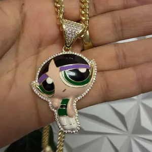 Powerpuff Girls - Buttercup Necklace with Chain and Pendant Featuring Iconic Character Design