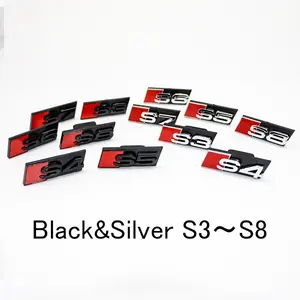 7.2cm Car Grille Emblem Sticker, S Series Badge Body Decoration Decal, Fits Audi Sline Edition A3 A4 A5 A6 C7 A8 B6 B9 B7 S3 S4 S5 S6 S7 S8