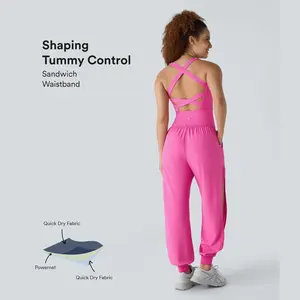 Tummy Control Pocket Cut Out Quick Dry Tennis Jumpsuit