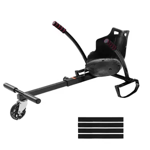 VEVOR Hoverboard Seat Attachment(Not included hoverboards), for 6.5 8 8.5 10 Hoverboards, with LED Lights, Grips Control, Adjustable Frame Length and 220 LBS Load Capacity, Hover Board Go Karts Accessory, for Kids Adults