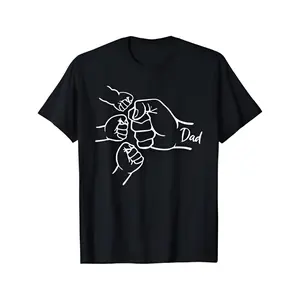 Fist Bump Dad Of Three Father Of 3 Daddy Happy Father'S Day T-Shirt Casual T-Shirt For Men And Women