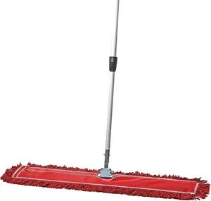 36 Inch Red Commercial Dust Mop & Floor Sweeper with Extendable Handle  Mop for Hardwood, Tile, and Concrete Floor Cleaning