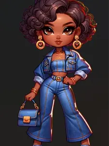 Street Style Girl Ready-to-Press Heat Transfer - DTF Direct-to-Film Supply for Toys & Hobbies DIY Projects, DIY Craft Supplies