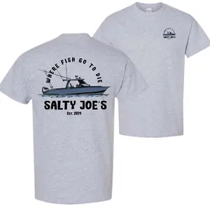 Salty J0e’s Fishing T-Shirt – Nautical Boat Design for Anglers and Ocean Lovers – Unisex Fit for Men and Women, Cotton T-Shirt, Trendy Shirt