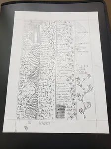 Paper Drawing Artwork Titled: Study Notes