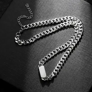 Men Chunky Miami Cuban Chain Necklace,7mm Width, 18/20inch Length,Silver/Stainless Steel-Jewelry Gift for Him