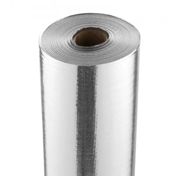 Vevor LBPEBZBRFSFSSW5PAV0 3000 x 48 x 6.5 in. Double Reflective Insulation Roll Woven Fabric Radiant Barrier - Silver