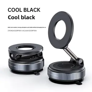 Strong Magnetic Car Phone Holder, Foldable Design, 360 Degree Rotatable Vacuum Base, Universal for Car/desk/bathroom, Metal Material