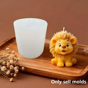 Cute Little Lion Silicone Mold, suitable for making aromatherapy candles, plaster and DIY clay. Ideal for home decor, holiday decor and holiday gifts, a perfect choice for craft lovers