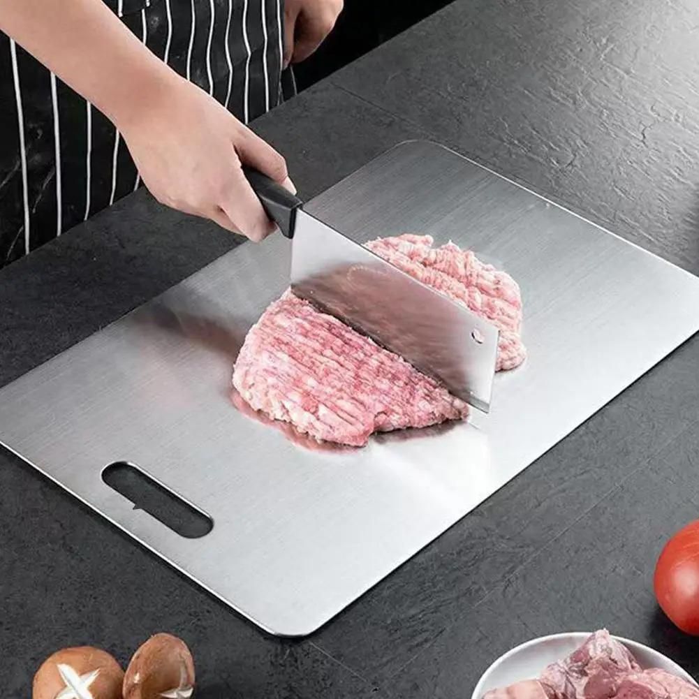 Stainless Steel Cutting Boards Dishwasher Safe Kitchen Boards Antibacterial Kitchen Fruit Vegetable Meat Chopping Cutting Board