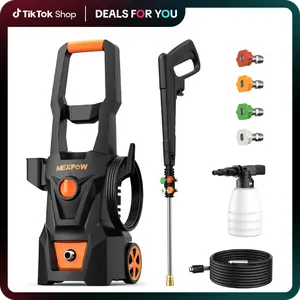 NEXPOW Electric Pressure Washer, 4000PSI Max 2.6 GPM Power Washer with 30 ft Hose, 4 Different Pressure Tips, Foam Cannon, Perfect for Cars, Patios