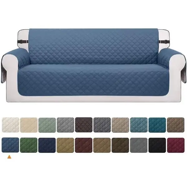 Polyester Classic Reversible Sofa Cover - Machine Washable, Waterproof, Non-Slip Furniture Protector with Fixed Arms for Dogs, Oversized Sofa (Multi-Size)