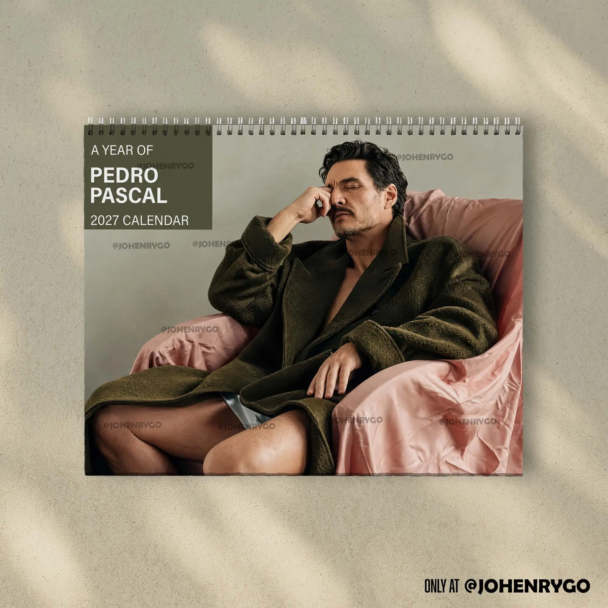 2027 Calendar, Pedro Pascal - Daddy Joel Miller, dinDjarin |  Home Decor, Office Decor - T.LOU Fan Gift, Unique Holiday Gift