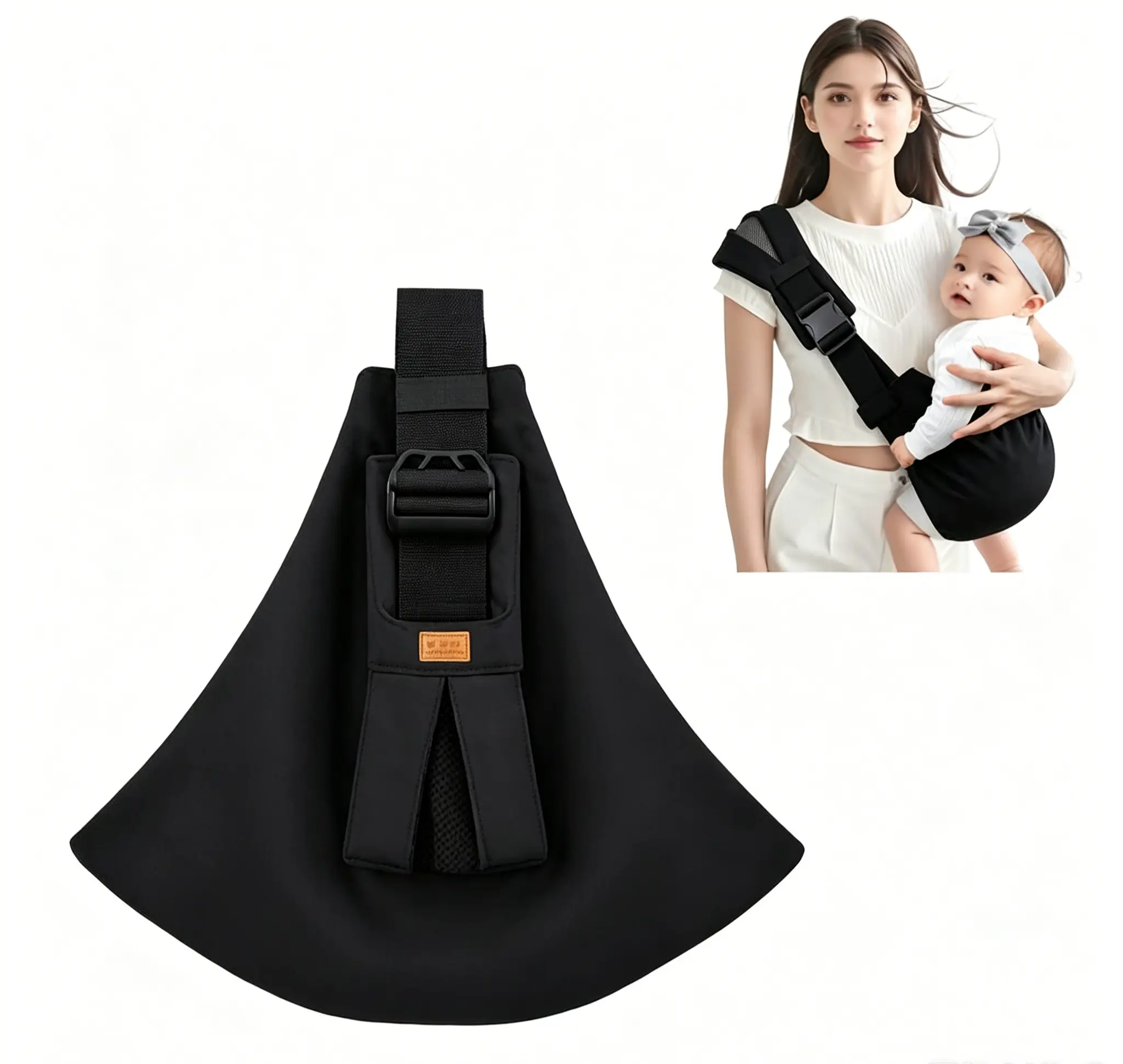 Ergonomic Baby Sling Side Carrier, Breathable Adjustable Toddler Carrier, Lightweight High Load Bearing Baby Wrap, Hands-Free Portable Carrier for Outdoor Travel, Gift for New Parents