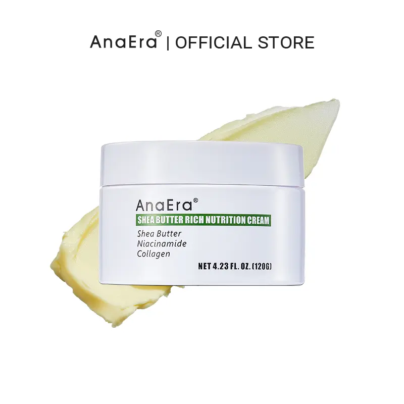 AnaEra Shea Butter Rich Nutrition Cream 4.23 fl.oz. | Shea Butter, Niacinamide, Collagen, Squalane | Moisturizer for Soft, Smooth, Radiant Skin | Facial and Body Moisturizing, For Dry Skin, Winter Skincare