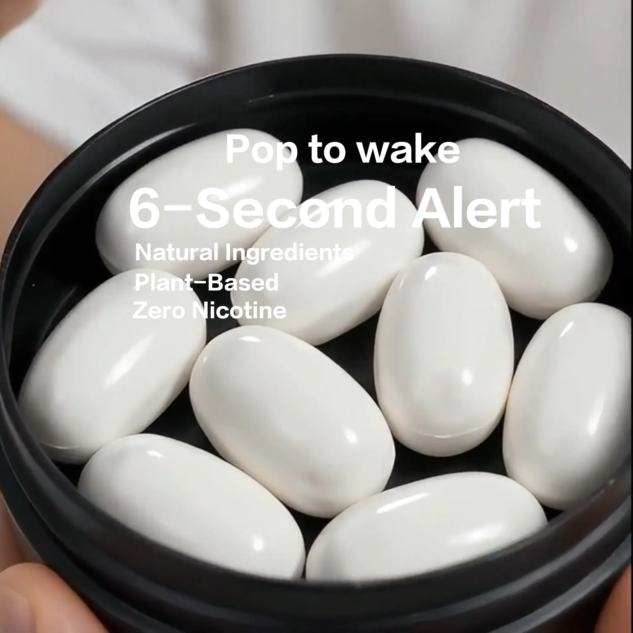 POPWAKE Energy Gum – 6-Second Alert,1 Can = 9 Cups of Coffee,1 Can = 3 ZYN Cans of Use,ZYN Alternative, 0 Nicotine,Natural Ingredients