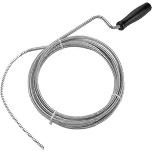 Metal Plumbers Snake for Drains, Sink, Pipe |   10 ft Small Thin Drain Snake Tool for Kitchen, Bathroom RV Toilet, AC Drain Line Unclogger