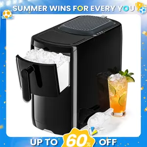 [Clearance Sale]Antarctic Star Portable Countertop Ice Maker with Self-Cleaning, Transparent Lid, One-Touch Operation, Ice Scoop for Home, Kitchen, Office(Black)