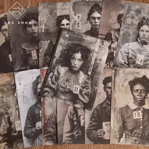 JAIIMAN 32sheets Vintage 1900s Mugshot Photos DIY Decorative Paper, Aesthetic, for Scrapbooking Supplies, Journaling Supplies, Craft Albums, Collage Decoration, Card Making, Nostalgic Artwork, Paper Craft, Diary Accessories