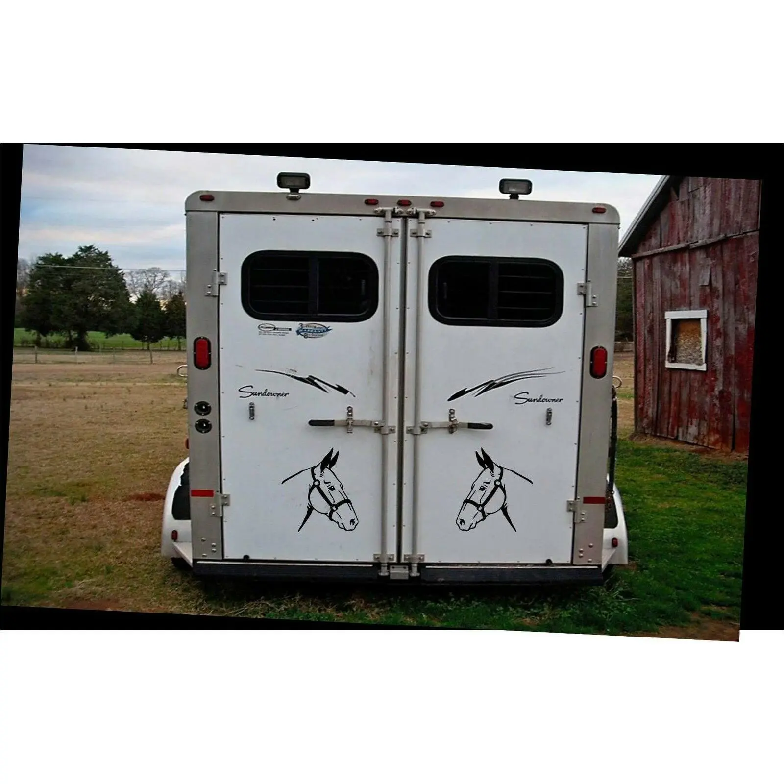 2 LARGE 12.5" MULE STICKERS MIRRORED DECALS HORSE TRAILOR DRAFT MULES *C535*