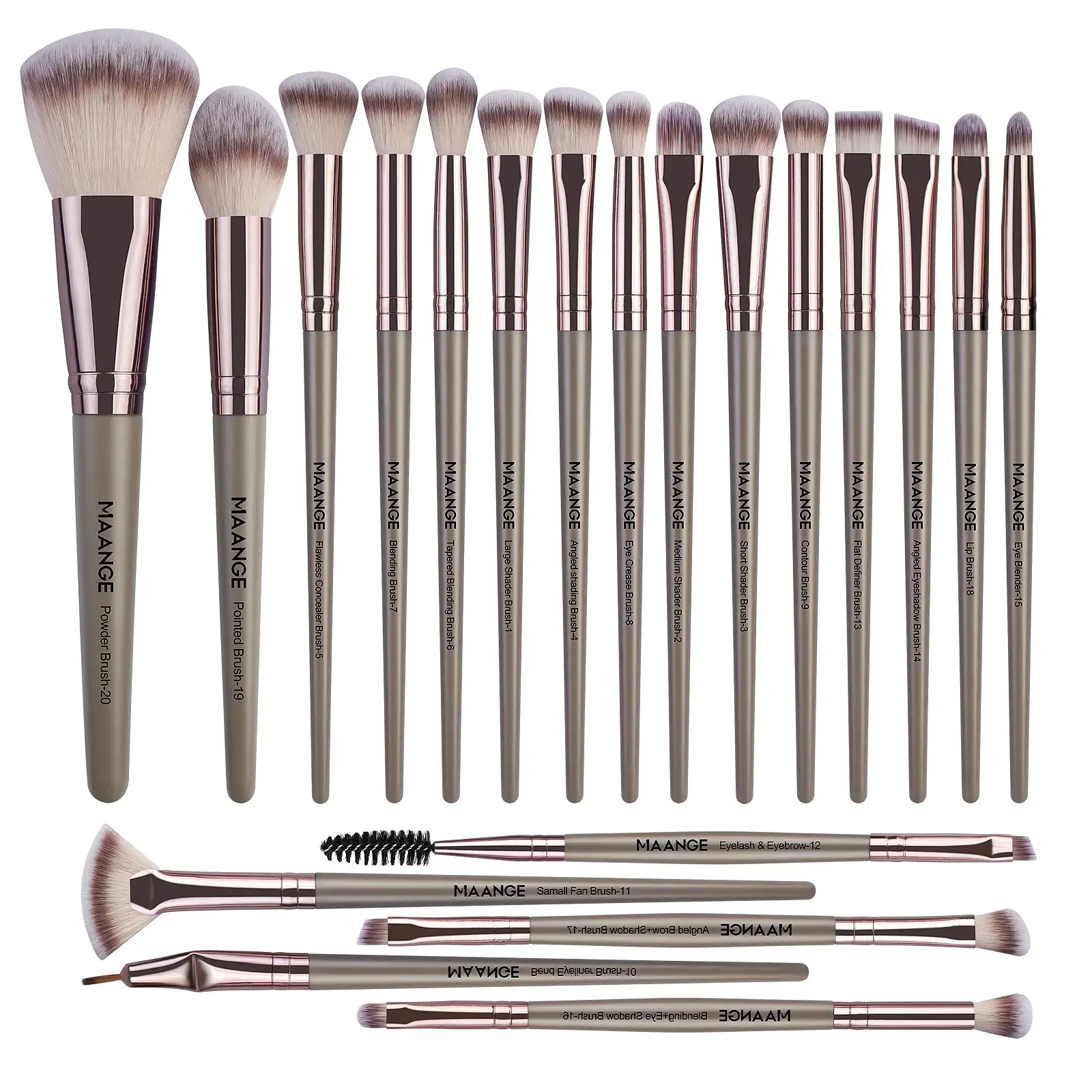 MAANGE Beauty Makeup Brush Set, 20pcs Face Makeup Brushes with Soft Bristles & Comfortable Grip for Beginners, Professional Makeup Tools for Women, Valentine's Day Gift, Cosmetic Brush Set, Makeup Brushes Set, Brush Kit, Cosmetics Brush