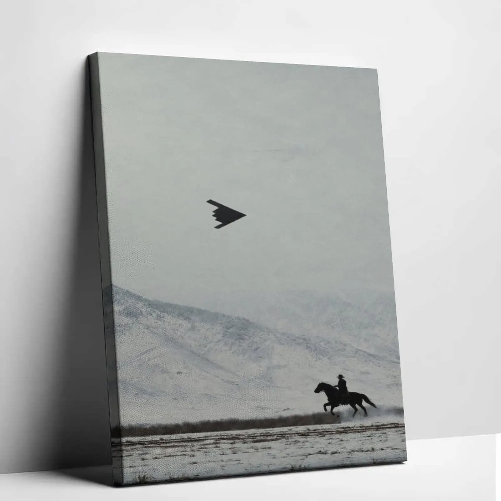 B-2 Spirit Stealth Bomber Canvas Wall Art – US Air Force Patriotic Decor, Vintage Military Aviation Poster