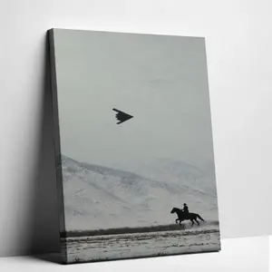 B-2 Spirit Stealth Bomber Canvas Wall Art – US Air Force Patriotic Decor, Vintage Military Aviation Poster
