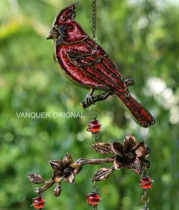 Cardinal Wind Chimes Gift for Mom | 32" Outdoor Porch Decor | Memorial Sympathy | Mother's Day Gift | Cardinals Appear When Angels Are Near