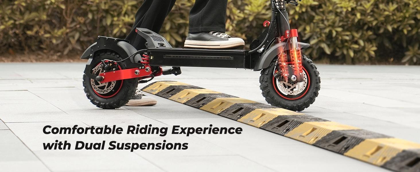 Vortex X Pro Off-Road Electric Scooter for Adults 2000W/1000W Dual Motor 38/28MPH Top Speed 50 Miles Long Range 10" Off-Road Pneumatic Tires Turn Signals Dual Braking APP Control Foldable E-Scooter, 48V15Ah Handlebar