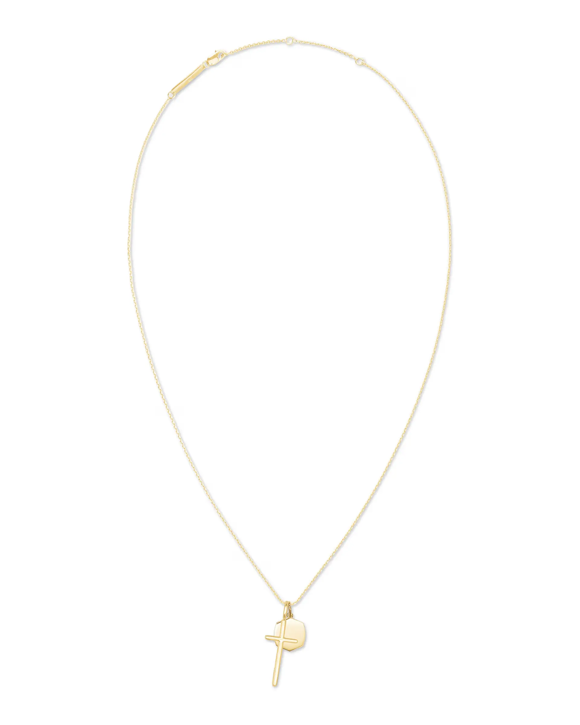 Kendra Scott Davis Cross Charm Necklace in Yellow Gold Vermeil