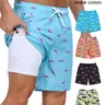 Men's 2-In-1 Summer Swim Trunks with Compression Liner, 7 Inch Swimming Shorts, Beach Pants, Quick Dry Gym Shorts with Compression Lining, Gym Vacation Pool Wear, Swimwear Shorts