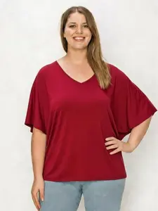 Plus Size Women's Dolman V Neck top