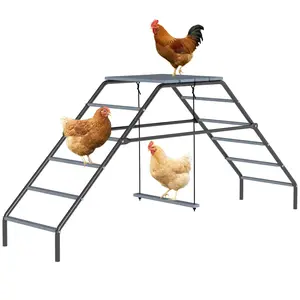 PawHut Chicken Coop Perches with Adjustable Swing, Roosting Bars, for 2-5 Chickens, Chicken Coop Accessory for Backyard