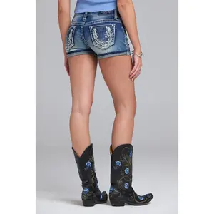 Horseshoe/Butterfly Embroidered Short