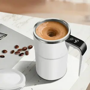 Rechargeable Magnetic Electric Self Stirring Mug Smart LCD Temperature Display Automatic Mixing Coffee Cup Portable USB Charging Drink Mixer Cup For Home Office Travel Milk Cocoa Beverage-MM1