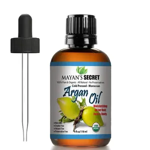 Mayan's Secret - 4oz Organic Argan Oil For Hair Growth, Skin, Face, Nails, Beard & Cuticles - Nourishing and Soothing Oil for Face and Body Haircare