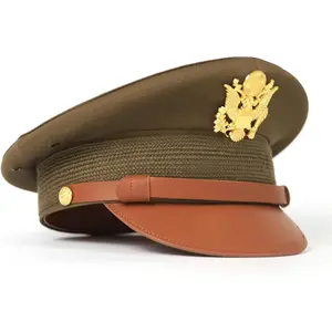 WW2  Visor Hat Officer Cap With  Badge WWII