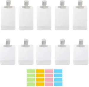 10pcs Travel Pouches for Toiletries, Leak Proof Travel Fluid Makeup Packing Bag, TSA Approved Squeeze Pouches Travel Liquid Container, Plastic Pouch for Lotion Shampoo Cream Hand Soap