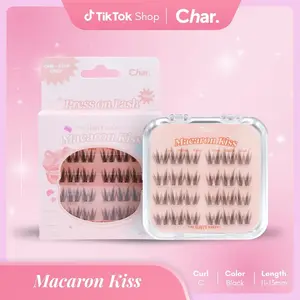 Macaron Kiss - Pre-Glue Lashes, Bold Glam Eye-Catching ,C-Curl ,11-13mm for Glam Makeup Looks