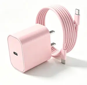 iPhone 17 16 15 Charger Fast Charging 10FT - 20W USB C Charger Block with 10FT Type C to C Cable Compatible with iPhone 17/17 Pro/17 Pro Max/Air/16/16e/15, iPad Pro, iPad Air(Pink)